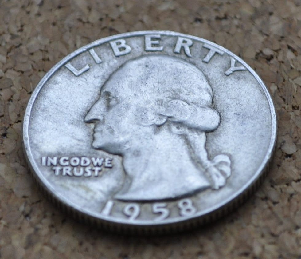 1958 D Washington Silver Quarter - Denver Mint