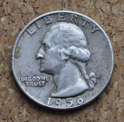 1956 D Washington Quarter - 1956 D Silver Quarter - 1956 D Washington Silver Quarter - Denver Mint - 1956 D Quarter