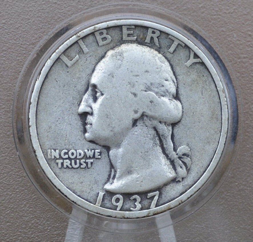 1937-S Washington Silver Quarter - G-F (Good to Fine) Choose by Grade - 1937 S Washington Quarter - SF Mint - 1937 S Quarter; Low Mintage