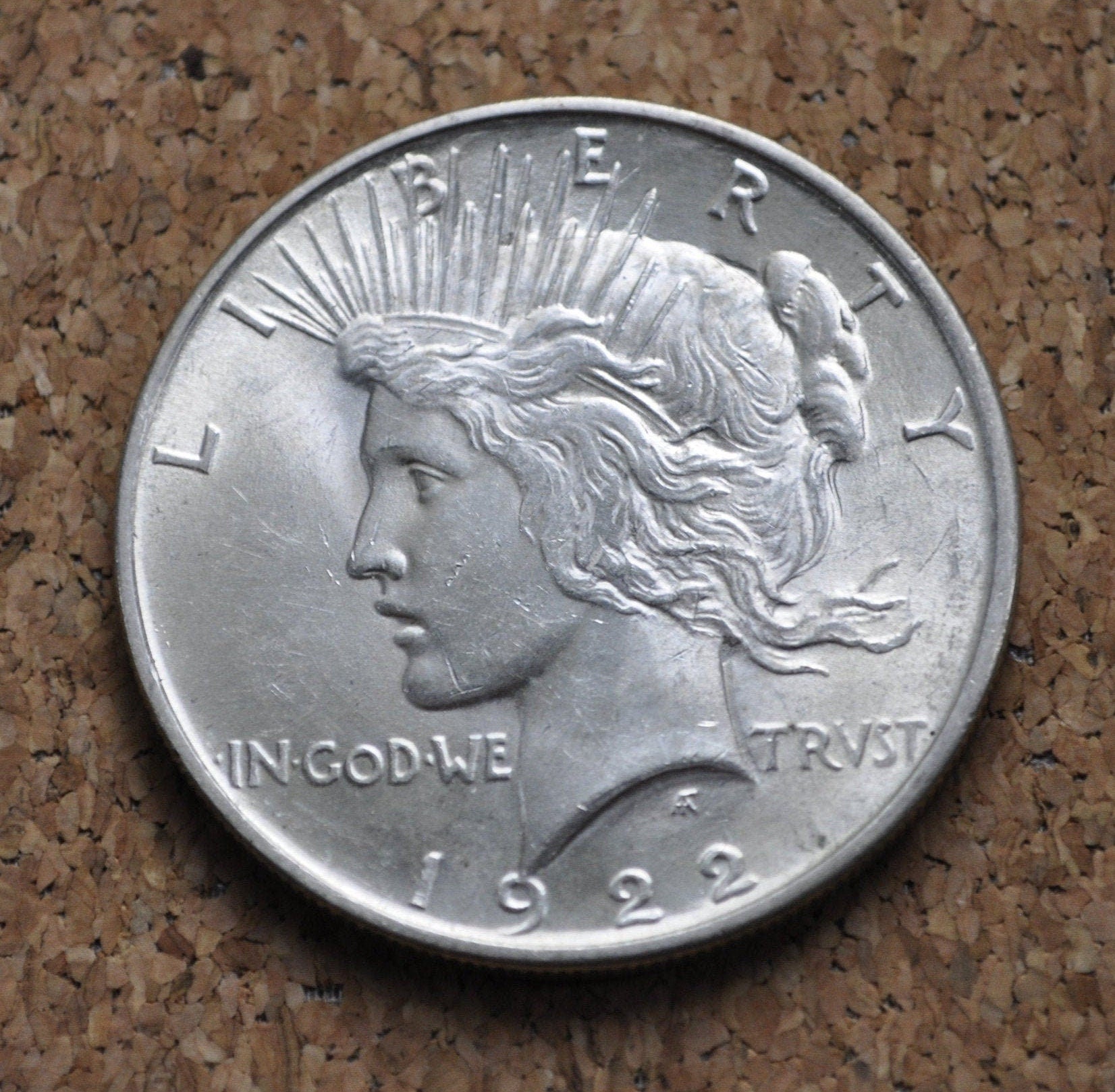 1922 Peace Silver Dollar - BU / MS60 (Uncirculated) Grade - 100 Year Anniversary - Philadelphia Mint - 1922 P Silver Dollar BU