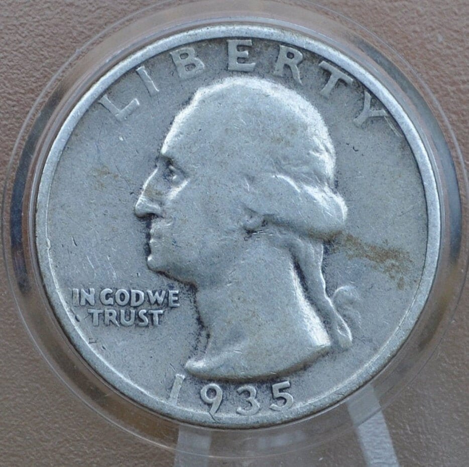 1935 Washington Silver Quarter - G-AU (Good to About Uncirculated) Grade; Choose by Grade - Philadelphia Mint - 1935 P Quarter 1935 P