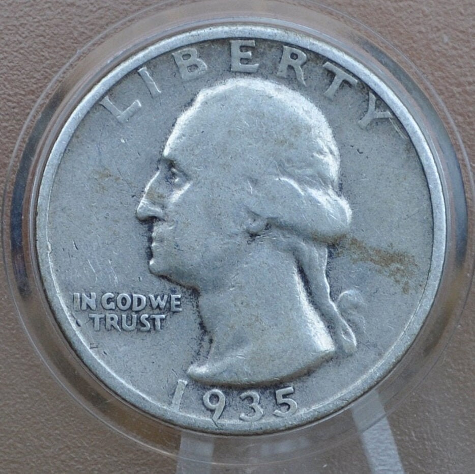 1935 Washington Silver Quarter - G-AU (Good to About Uncirculated) Grade; Choose by Grade - Philadelphia Mint - 1935 P Quarter 1935 P