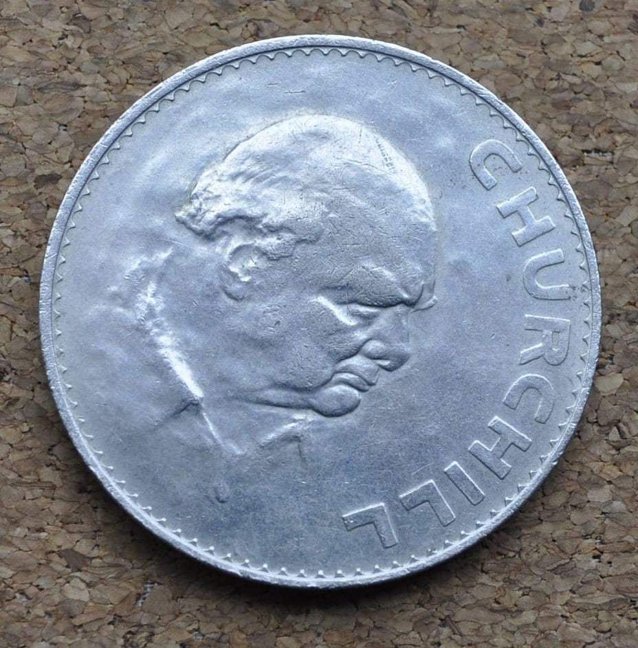1965 Churchill Crown Commemorative Coin - Queen Elizabeth Ii Del Gratia Regina F.d. Commemorative Crown - Great Britain Uk Coin Churchill