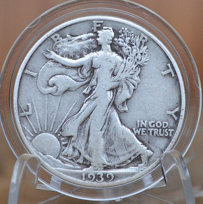1939-D Walking Liberty Silver Half Dollar - F-XF (EF45; Extremely Fine) - Denver Mint - 1939D Half Dollar / 1939 D Half Dollar - WLH 1939 D