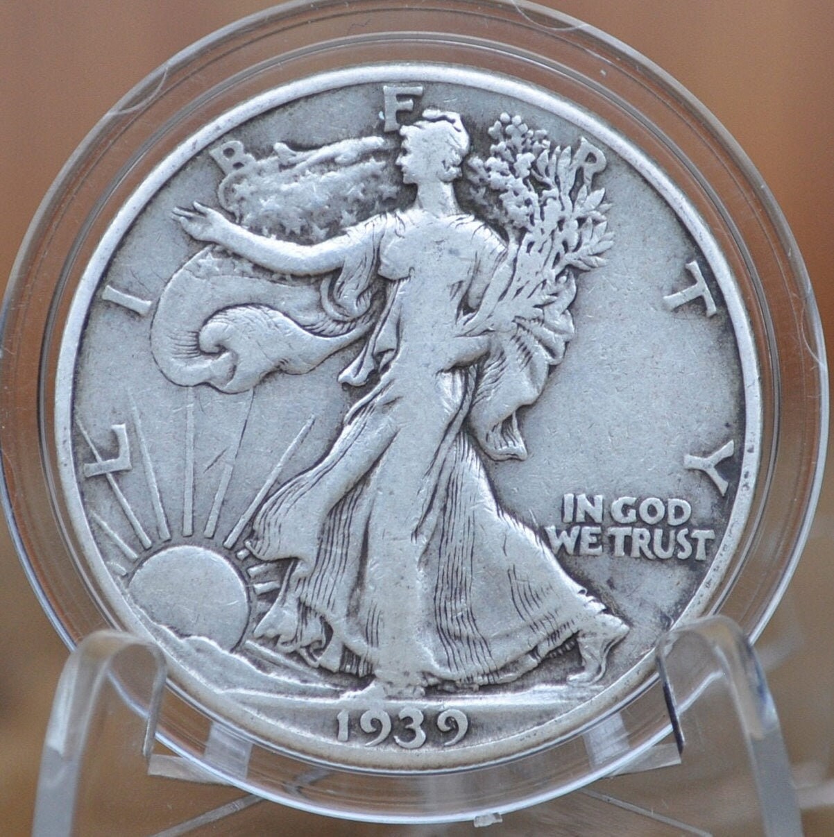 1939-D Walking Liberty Silver Half Dollar - F-XF (EF45; Extremely Fine) - Denver Mint - 1939D Half Dollar / 1939 D Half Dollar - WLH 1939 D