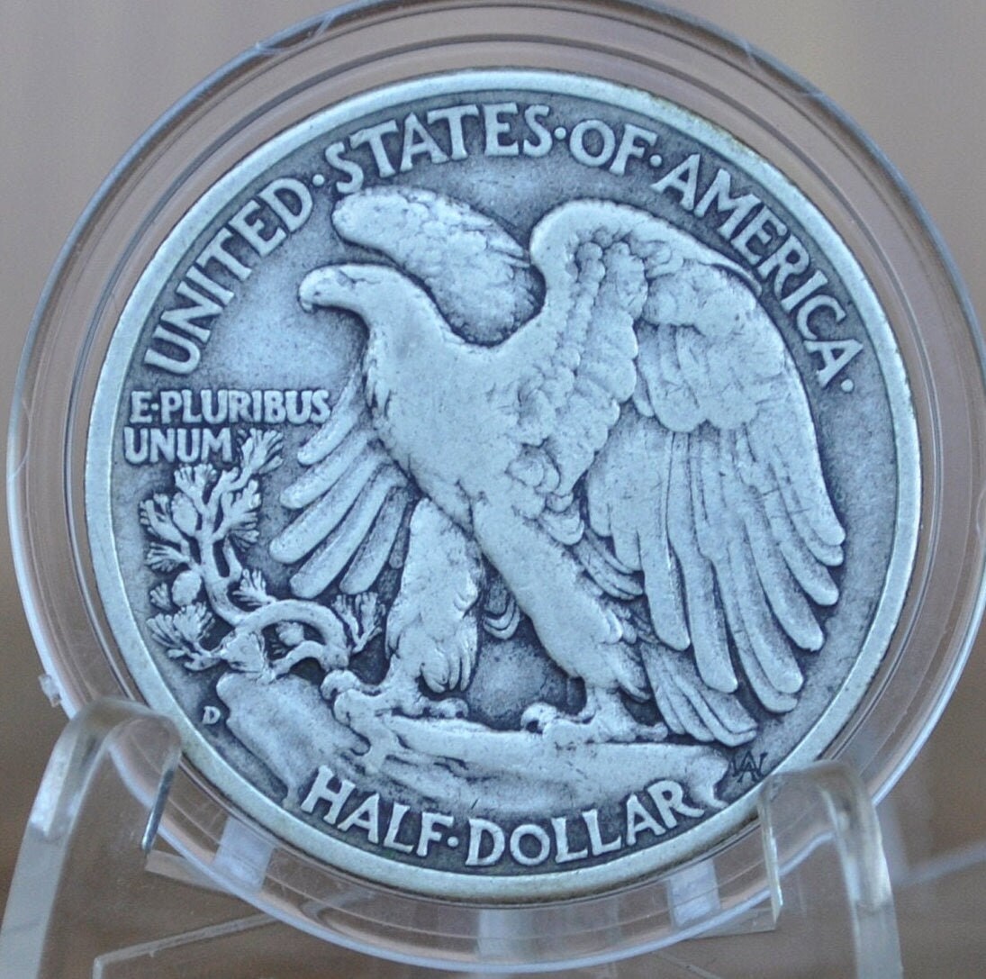 1939-D Walking Liberty Silver Half Dollar - F-XF (EF45; Extremely Fine) - Denver Mint - 1939D Half Dollar / 1939 D Half Dollar - WLH 1939 D