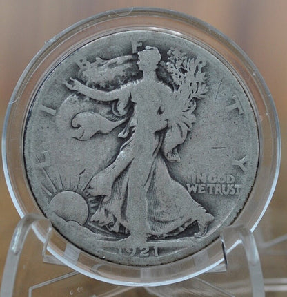 1921-S Walking Liberty Silver Half Dollar - G (Good) -Key Date- San Francisco Mint- 1921 S Wlh - Half Dollar 1921S Liberty Walking Half