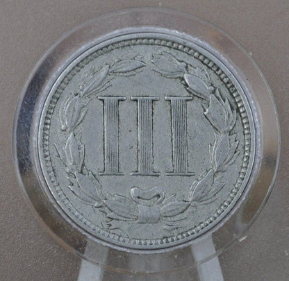 1868 Three Cent "Nickel" US Coin - XF (Extremely Fine) Grade / Condition - Civil War Era Coin - 3 Cent Coin 1868 - 3 Cent US Coin