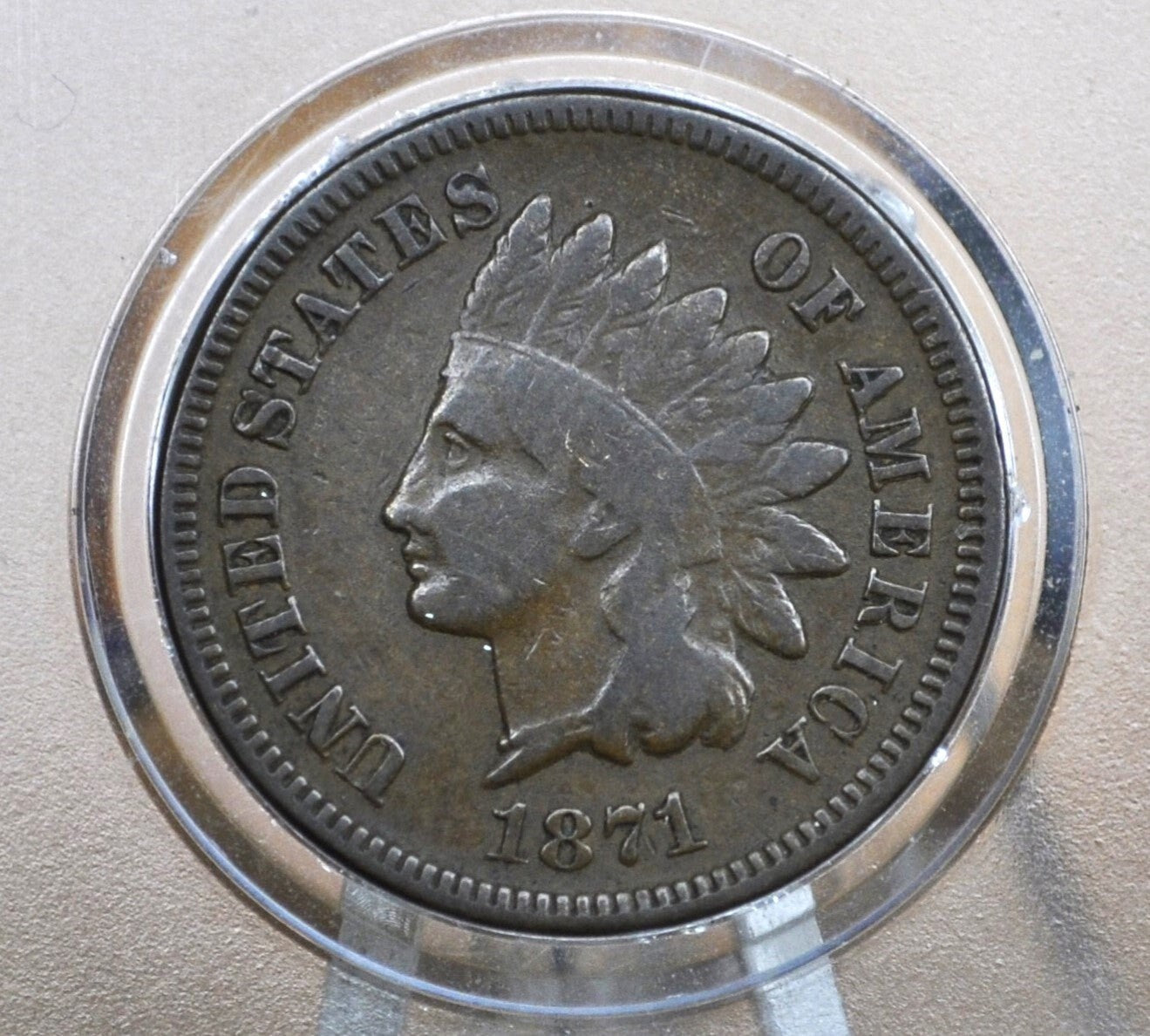 1871 Indian Head Penny - Hard to find Date - G-VG (Good to Very Good), Choose by Grade - Key Date Indian Head - 1871 Indian Head Cent 1871