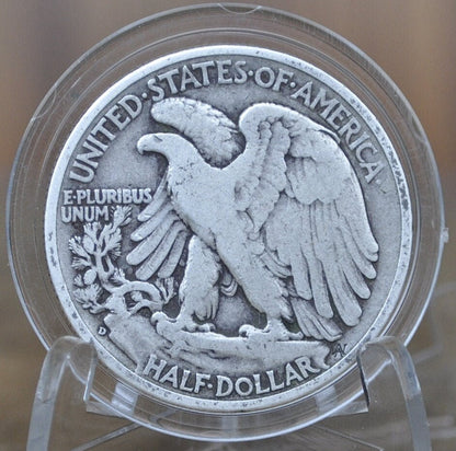 1946-D Walking Liberty Silver Half Dollar - F (Fine) Grade - Denver Mint - WWII Era Coin - 1946D / 1946 D WLH