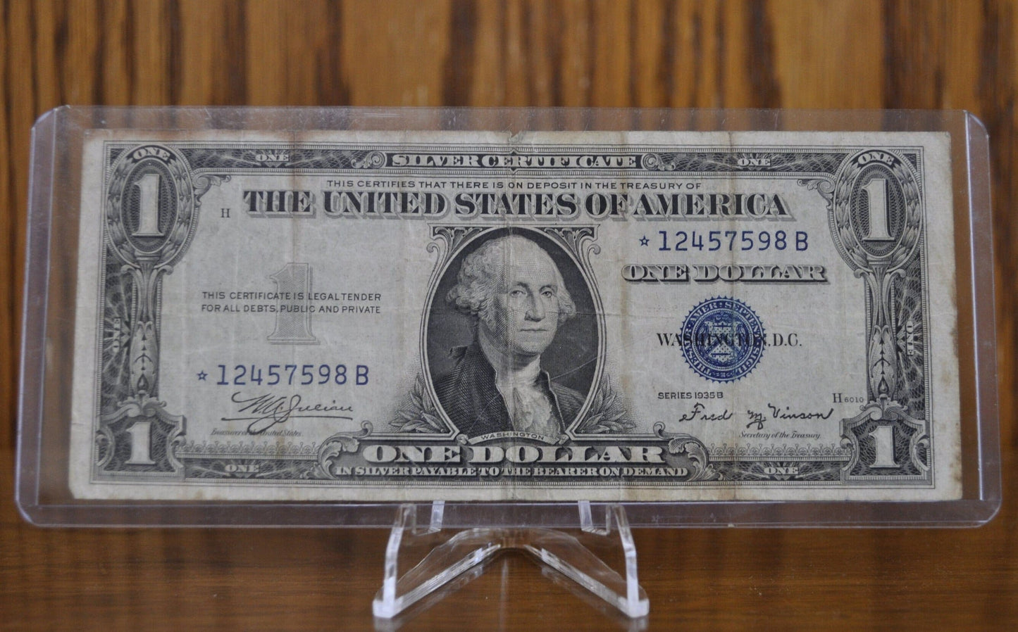 1935-B Silver Certificate Star Note - F (Fine) Grade - Silver Cert 1935 B Star Note - Fr#1611*, 1935B* Silver Cert, Rare Star Note
