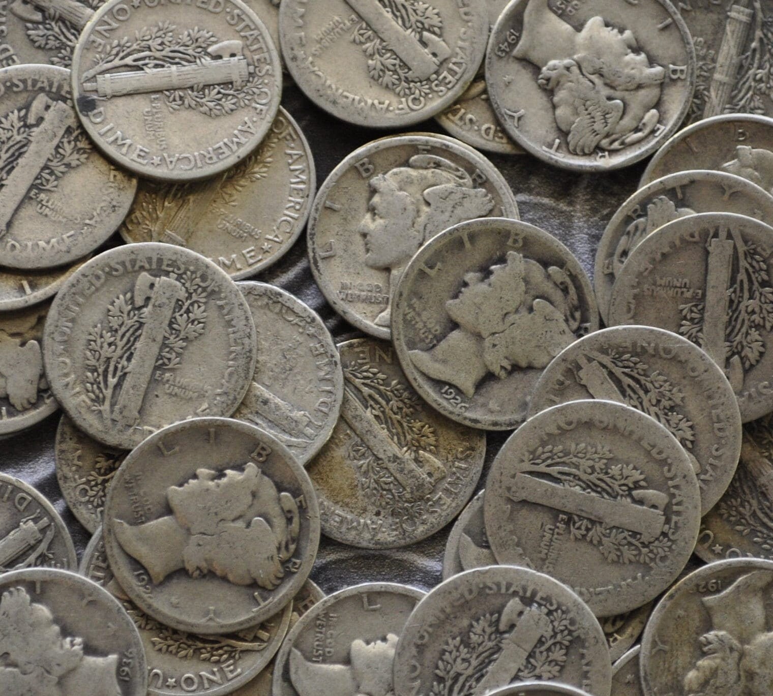 Lot of 10 Mercury Dimes - 1916 - 1945 - Silver Dime - 1910&#39;s, 1920&#39;s, 1930&#39;s or 1940&#39;s - PDS - Mercury Silver Dimes