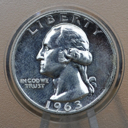 1963 Washington Silver Quarter - AU/BU (About to Uncirculated) Grade / Condition - Philadelphia Mint - 1963 Quarter 1963 Silver Quarter