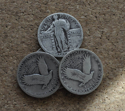 Standing Liberty Silver Quarter - 1920's or 1930 - Silver Coin
