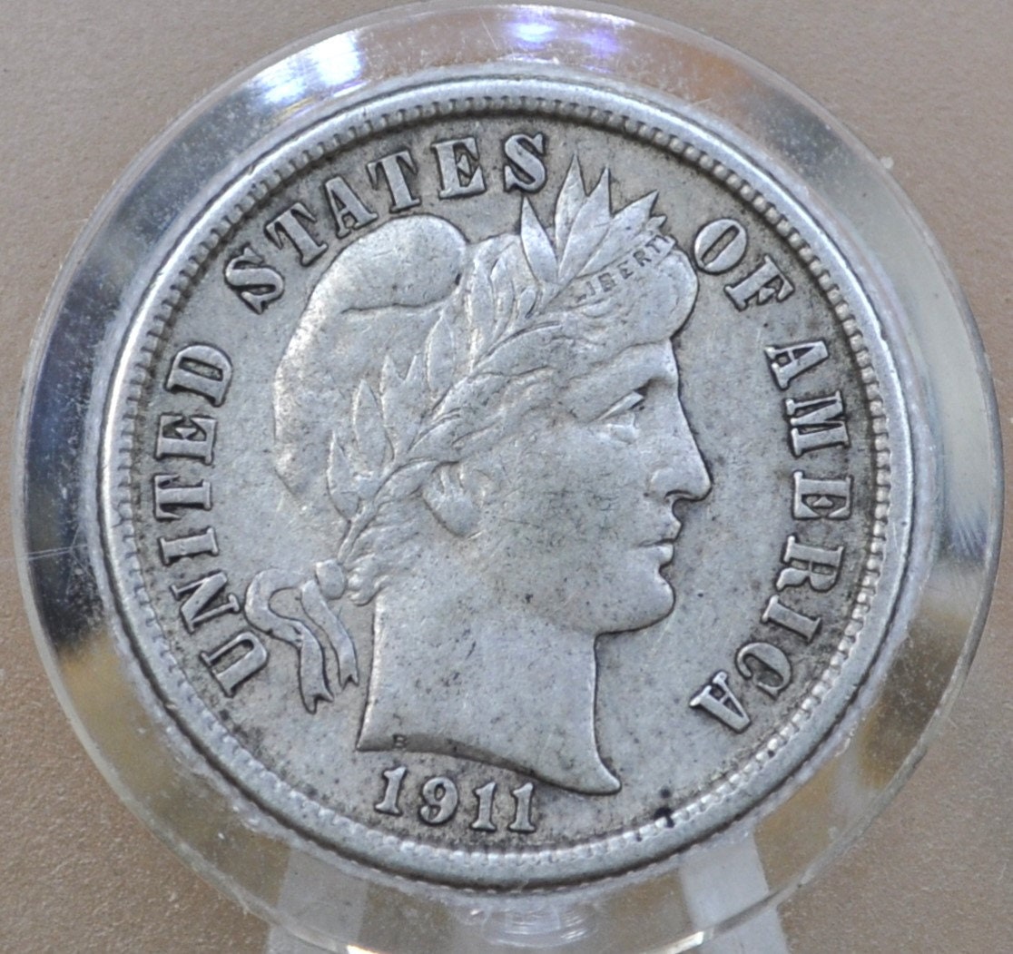 1911 Barber Silver Dime - Choose by Grade / Condition - Silver Dime - Philadelphia Mint - 1911-P Barber Dime