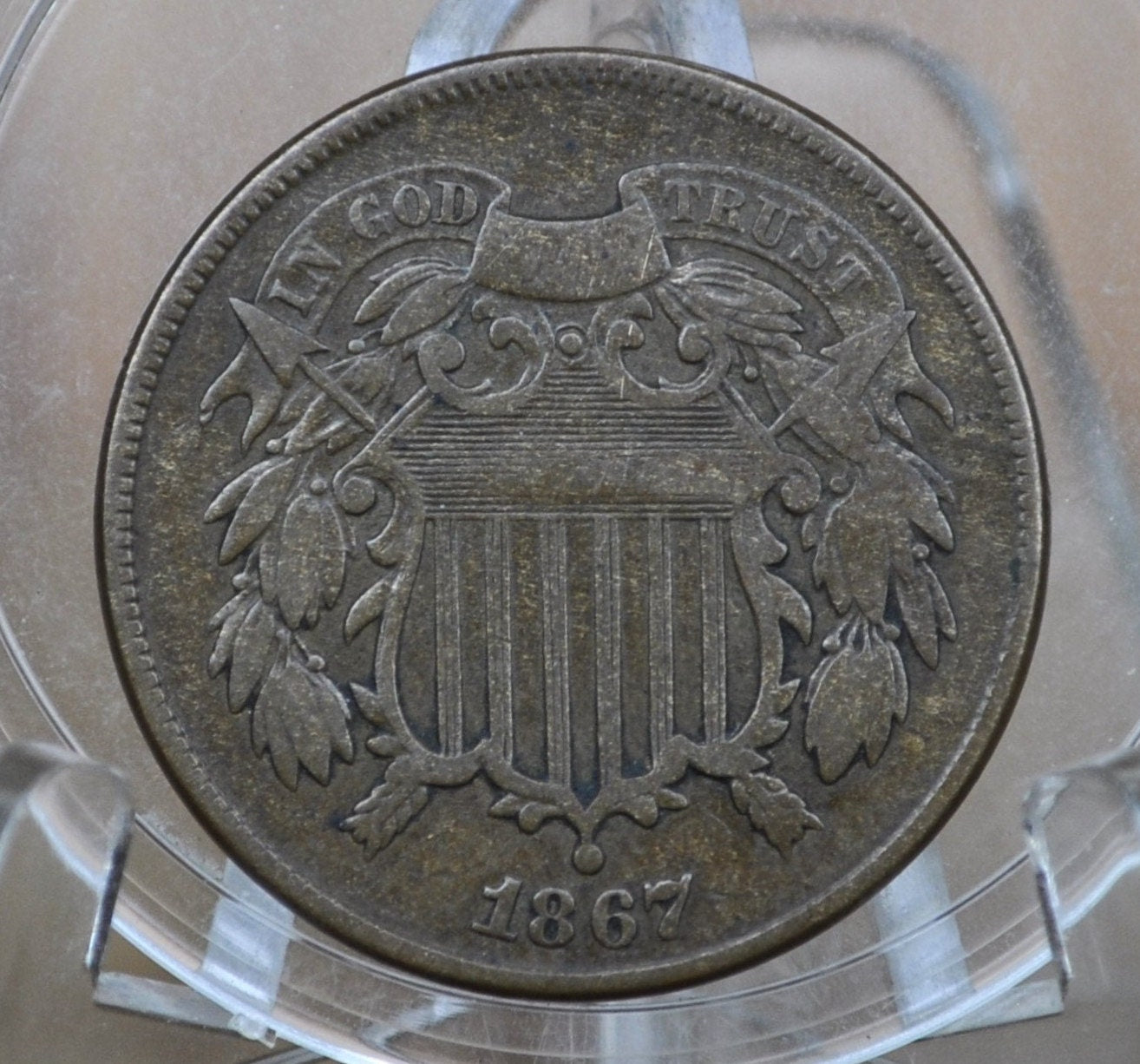 1867 Two Cent US Coin - Choose by Grade / Condition - Civil War Era - 2 Cent Piece 1867