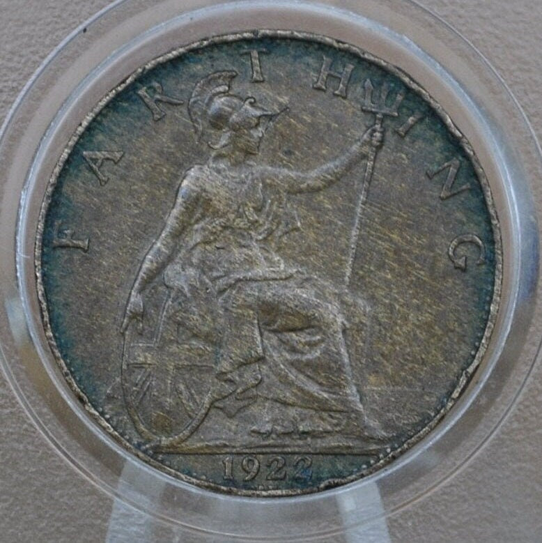 1920's One Farthing Great Britain - Great grade / condition - UK 1 Farthing 1920 to 1928 - King George V - British Farthing