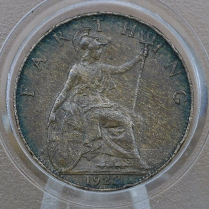 1920's One Farthing Great Britain - Great grade / condition - UK 1 Farthing 1920 to 1928 - King George V - British Farthing