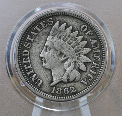 1862 Indian Head Penny - Choose by Grade - Good Early Date - 1862 Indian Head Cent 1862 One Cent - Civil War Era Cent