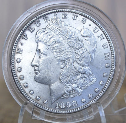 1898 Morgan Silver Dollar - AU (About Uncirculated) / Incredible Detail & Great Date - 1898 P Morgan Silver - 1898P Silver Dollar AU50
