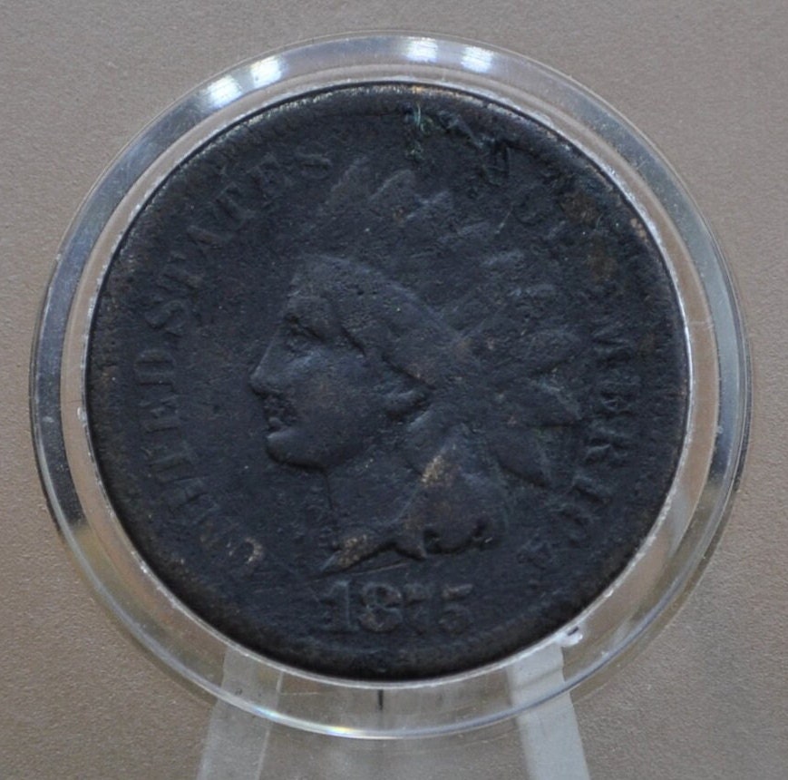 1875 Indian Head Penny - VG-XF (Very Good to Extremely Fine) Choose by Grade - Semi-Key Date - Indian Head Cent 1875 - Indian Head Pennies