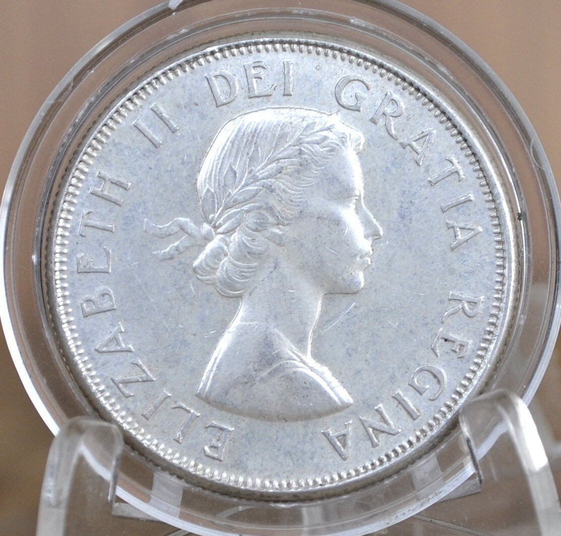 1965 Canadian Silver Half Dollar - BU (Uncirculated) Prooflike -80% Silver - Elizabeth Silver Half Dollar Canada- Canadian Coin Collection