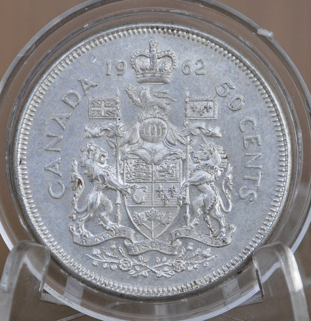 1965 Canadian Silver Half Dollar - BU (Uncirculated) Prooflike -80% Silver - Elizabeth Silver Half Dollar Canada- Canadian Coin Collection