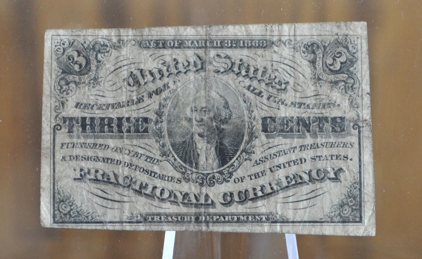 1863 3 Cent Fractional Currency - Choose by Grade / Condition - 3rd Issue Fractional Note Three Cent - Washington Fr1257 / Fr#1227