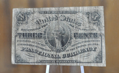 1863 3 Cent Fractional Currency - Choose by Grade / Condition - 3rd Issue Fractional Note Three Cent - Washington Fr1257 / Fr#1227
