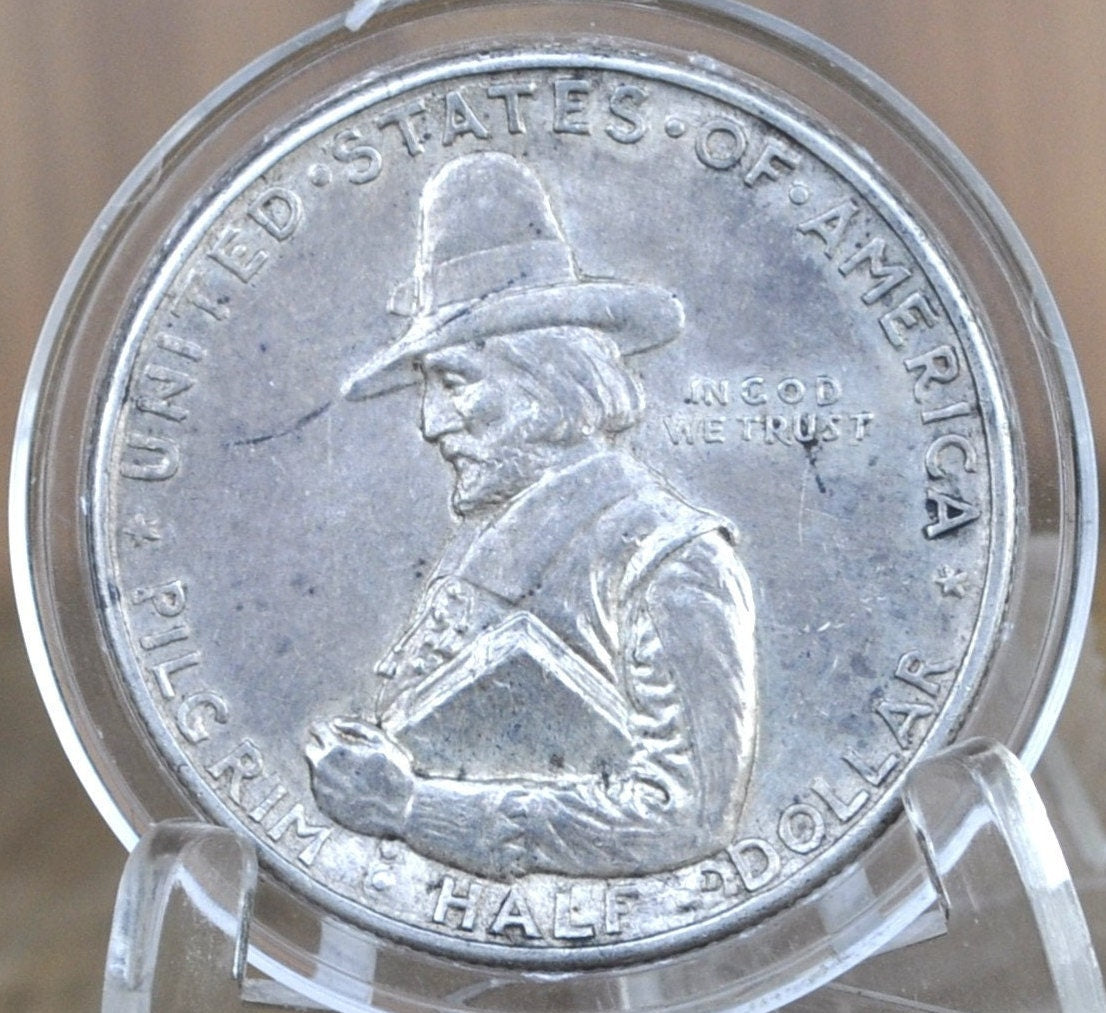 Authentic 1920 Pilgrim Tercentenary Silver Commemorative Half Dollar - XF-BU (Uncirculated) - Pilgrim Half Dollar Commemorative 1920