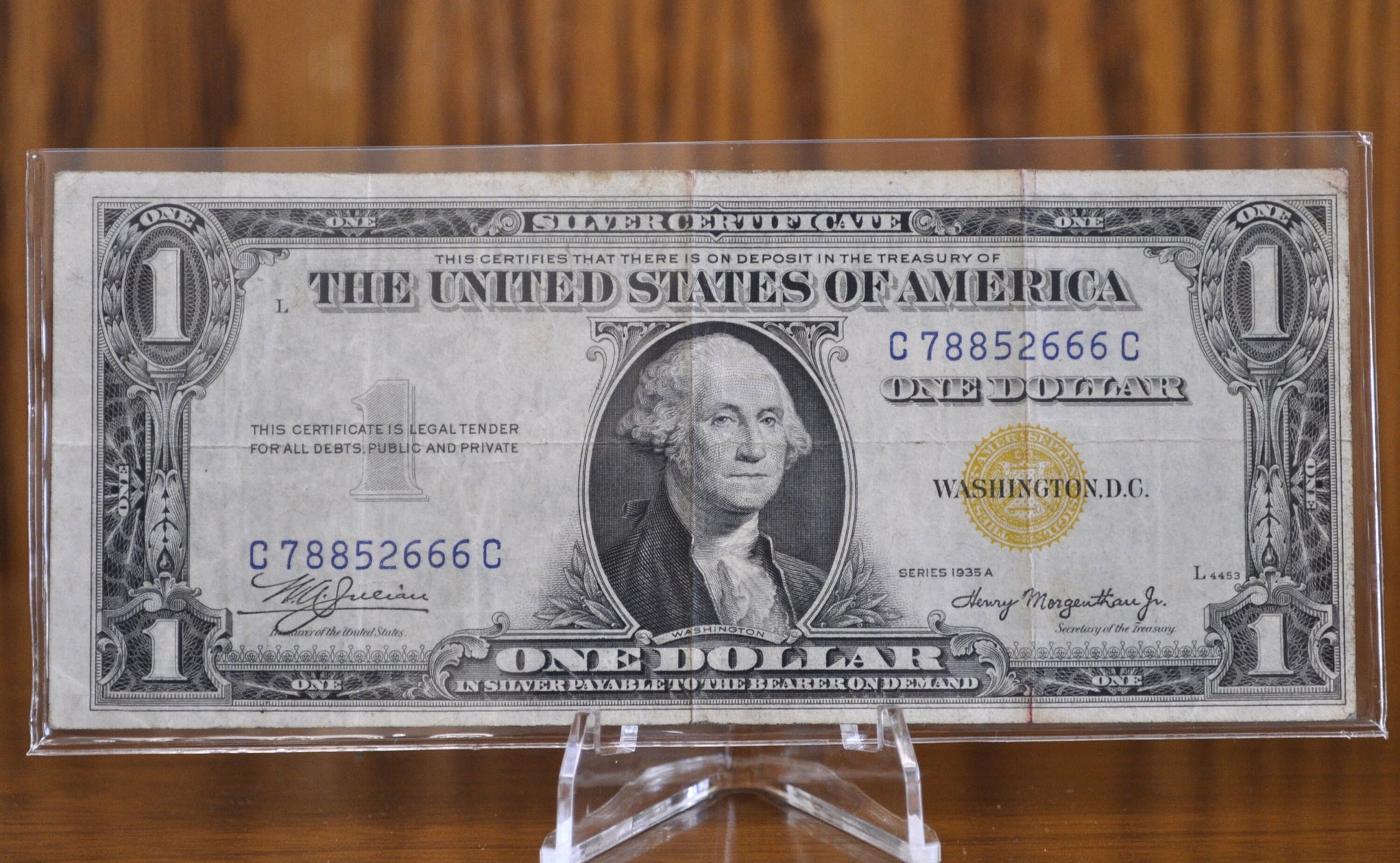 1935-A Silver Certificate Yellow Seal North Africa Series - 1935 A Yellow Seal North Africa Silver Cert Fr#2306