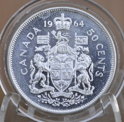 1965 Canadian Silver Half Dollar - BU (Uncirculated) Prooflike -80% Silver - Elizabeth Silver Half Dollar Canada- Canadian Coin Collection