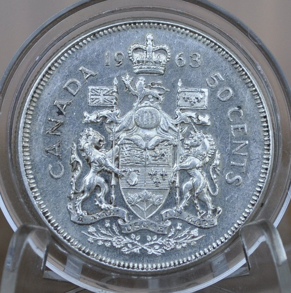 1965 Canadian Silver Half Dollar - BU (Uncirculated) Prooflike -80% Silver - Elizabeth Silver Half Dollar Canada- Canadian Coin Collection