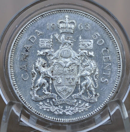 1965 Canadian Silver Half Dollar - BU (Uncirculated) Prooflike -80% Silver - Elizabeth Silver Half Dollar Canada- Canadian Coin Collection