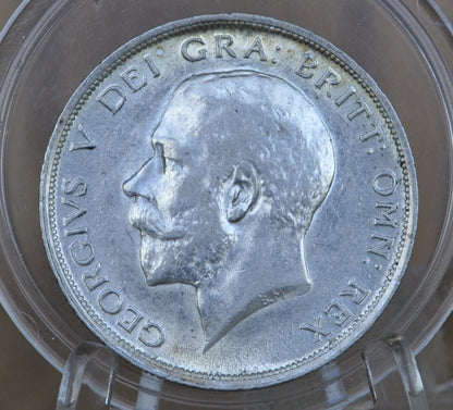 1916 Great Britain Half Crown - AU58 (About Uncirculated), Beautiful Mint Luster - Silver 1/2 Crown 1916 United Kingdom HalfCrown Silver UK