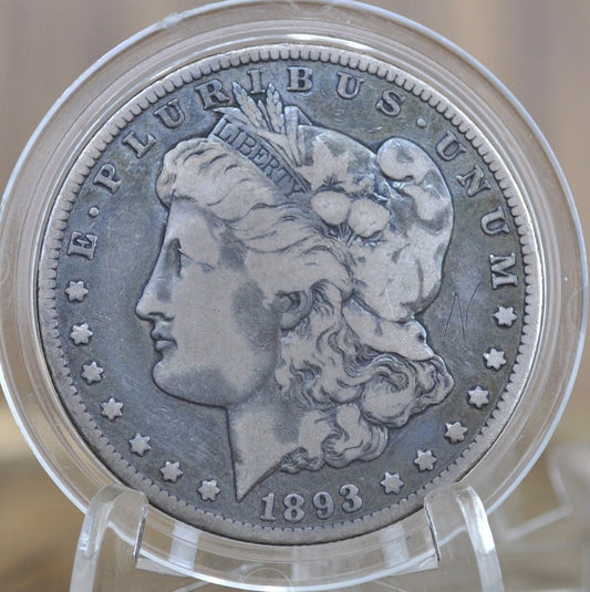 1893-O Morgan Dollar - F (Fine) Grade / Condition - 1893 O Morgan Silver Dollar 1893O Silver Dollar 1893 O Morgan Dollar - Tough Date
