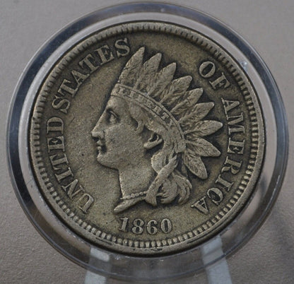 1860 Indian Head Penny - G-XF (Good to Very Fine), Choose by Grade -Round Bust 1860- Second year made - Indian Head Cent 1860 - Early Date