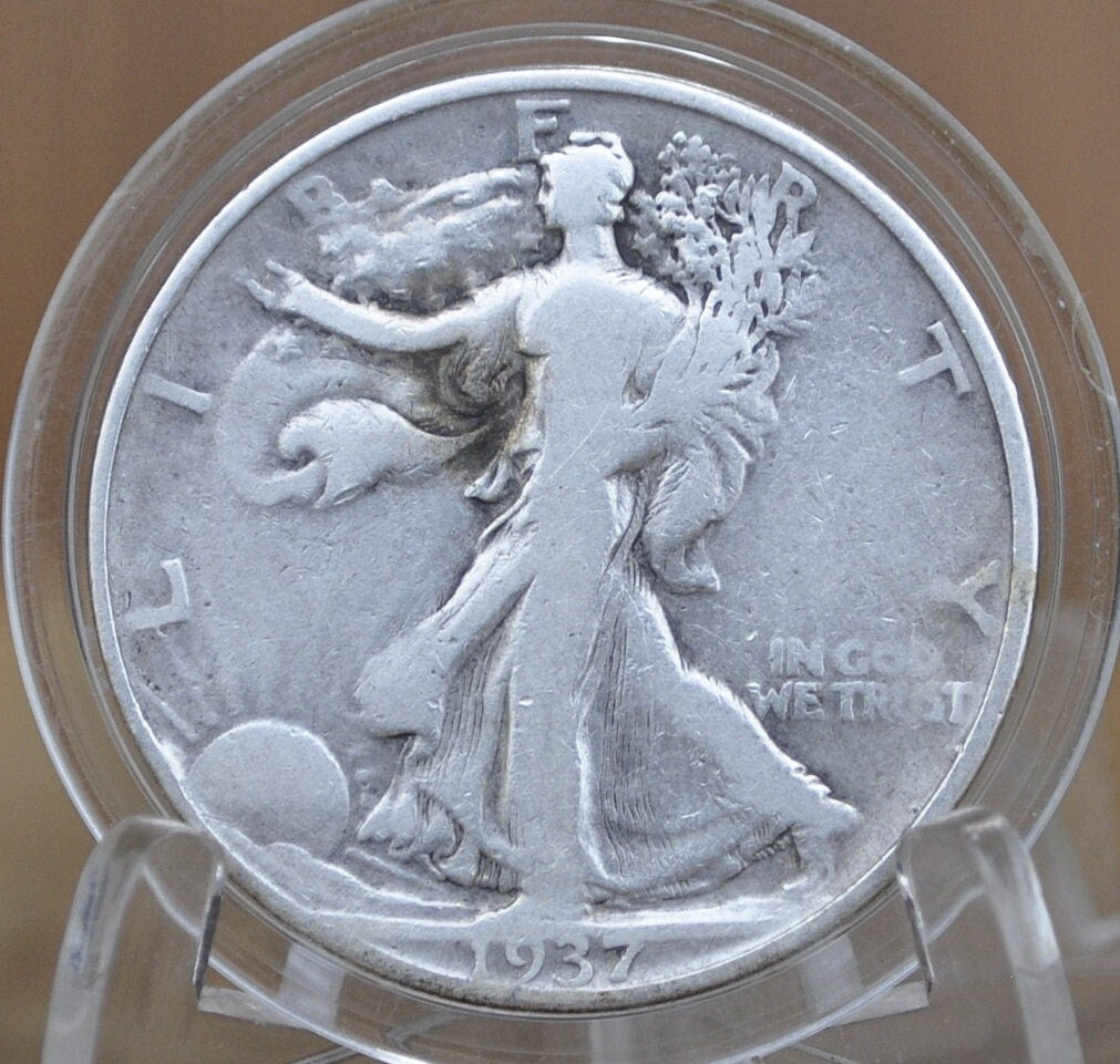 1937-D Walking Liberty Silver Half Dollar - Choose by Grade - Denver Mint - 1937D Half Dollar / 1937 D Half Dollar, Better Date