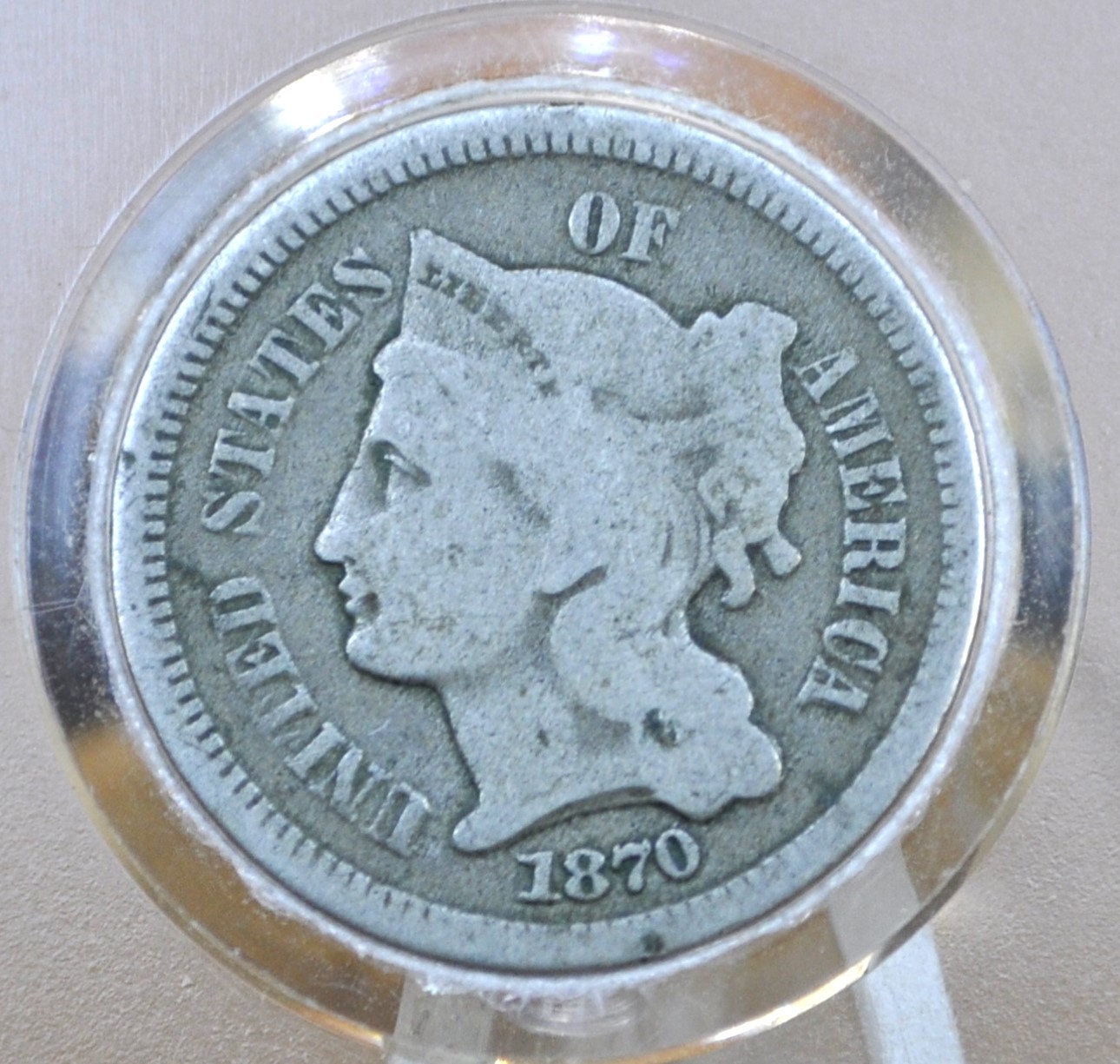 1870 Three Cent Nickel US Coin - Choose by Grade / Condition - Civil War Era - 3 Cent Nickel 1870