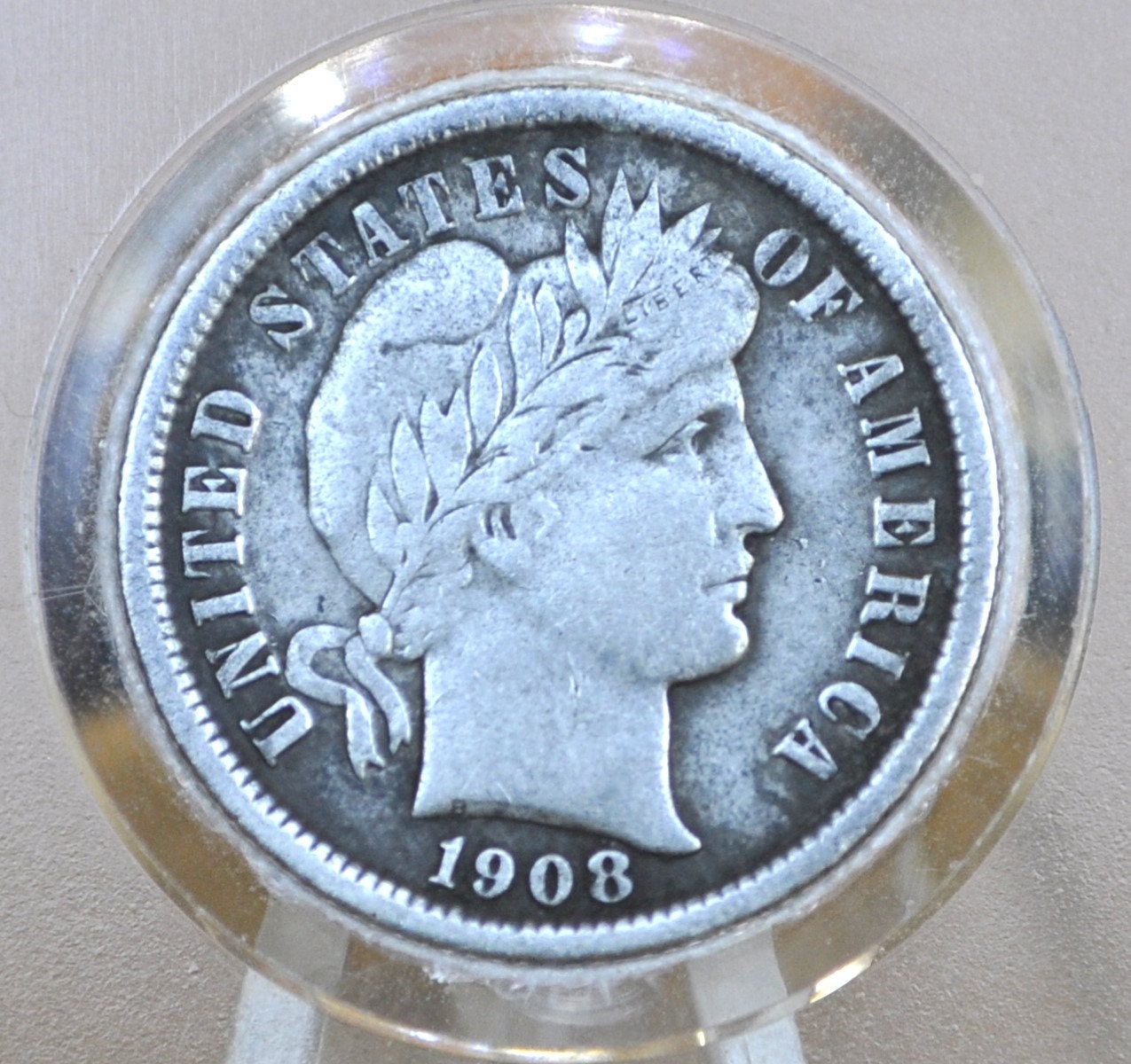 1908 Barber Silver Dime - Choose by Grade / Condition - 1908 P Barber Dime - 1908 US One Dime