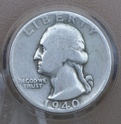 1940 Washington Silver Quarter - Choose by Grade / Condition - Philadelphia Mint 1940 Quarter 1940 P
