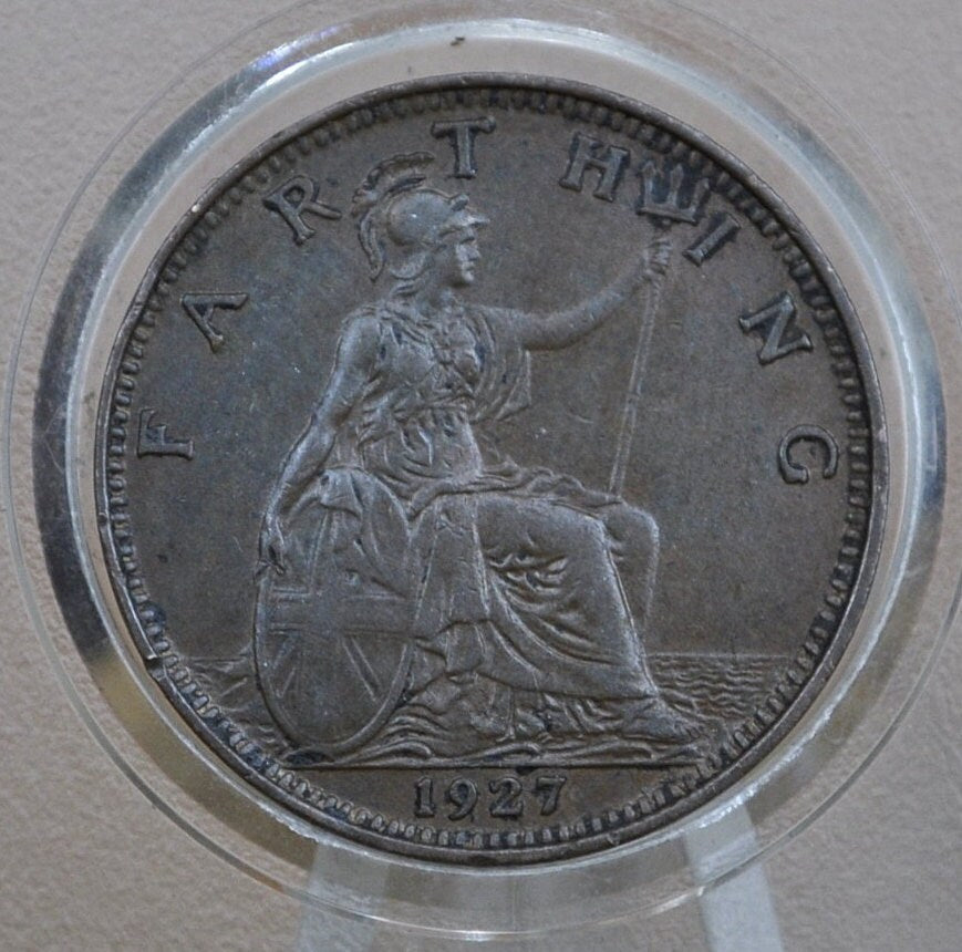 1920's One Farthing Great Britain - Great grade / condition - UK 1 Farthing 1920 to 1928 - King George V - British Farthing