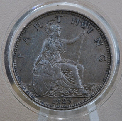 1920's One Farthing Great Britain - Great grade / condition - UK 1 Farthing 1920 to 1928 - King George V - British Farthing