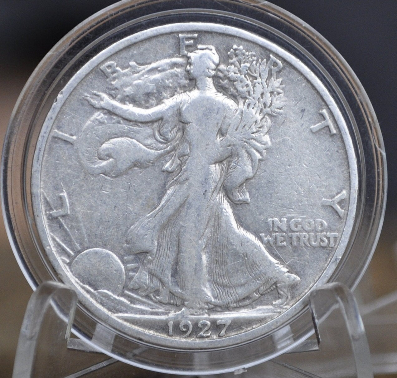 1927-S Walking Liberty Silver Half Dollar - F (Fine) - San Francisco Mint - 1927-S Half Dollar / 1927 S Liberty Walking Half