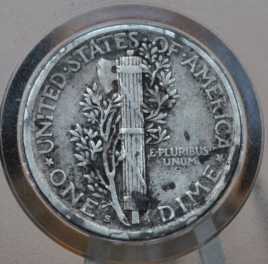 1917-S Mercury Silver Dime - Choose by Grade - San Francisco Mint - 1917 S Winged Liberty Head Dime - Silver US Dime 1917 S Mercury