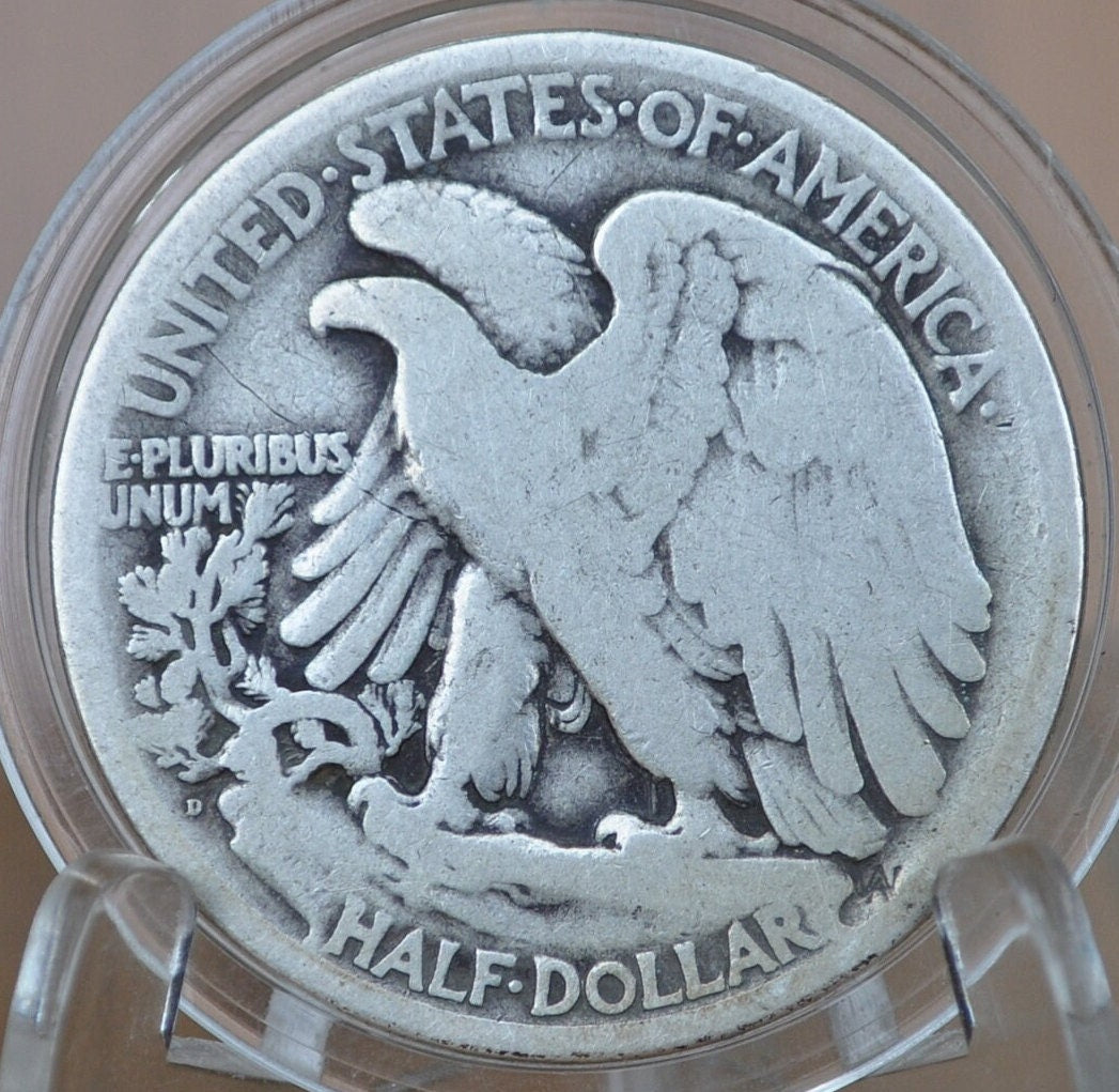 1919-D Walking Liberty Half Dollar - Choose by Grade - Silver Half Dollar 1919 D - Denver Mint 1919 D Wlh 1919 D Half Dollar, Semi-Key Date