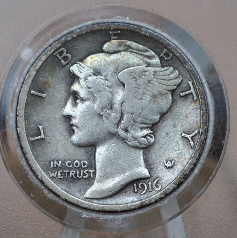1916 Mercury Silver Dime - Choose by Grade / Condition - Philadelphia Mint - 1916 P Winged Liberty Head Silver Dime Mercury 1916P