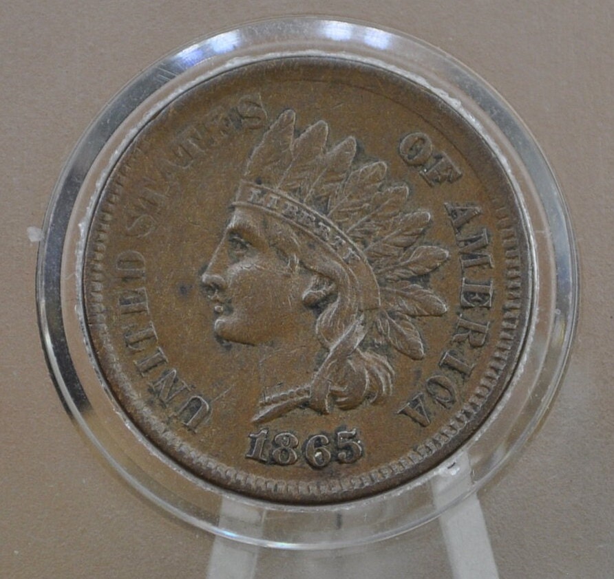 1865 Indian Head Penny - Choose by Grade - Civil War Era Coin - 1865 Cent US One Cent 1865 Indian Head Cent - Early Date