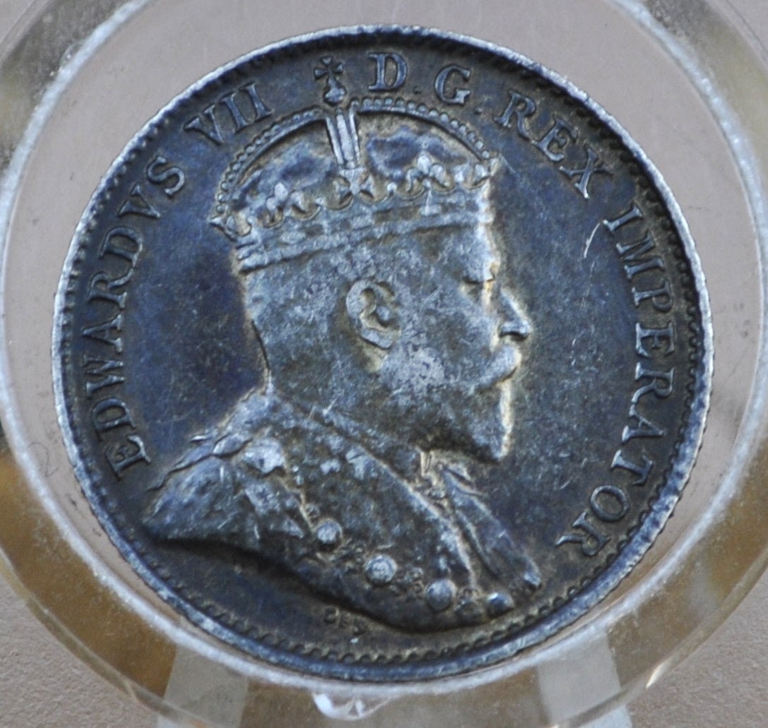 1902 Canadian Silver 5 Cent Coin - XF+ - King George - Canada 5 Cent Sterling Silver 1902 Canada - Lower Mintage