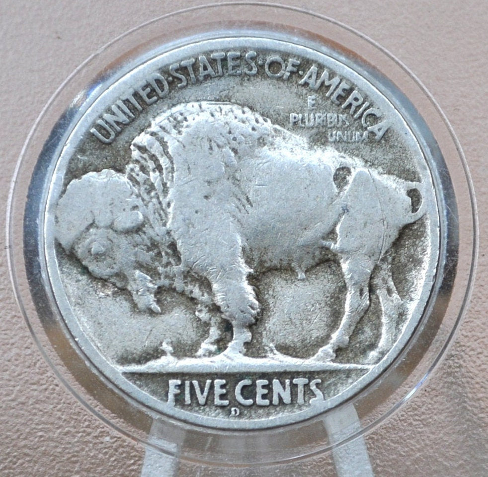 1927-D Buffalo Nickel - VG (Very Good) Grade / Condition - 1927 D Indian Head Nickel 1927D Nickel